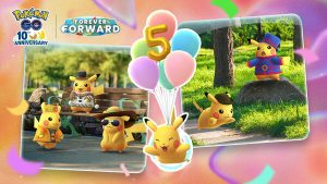 Pokémon GO Special Anniversary Pikachu Celebration event will run from July 13 to 20 featuring three celebrations of different costumed Pikachu, increased spawns of Pikachu, Shiny Pikachu and more