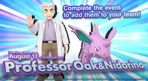 Pokémon Masters EX brings back Professor Oak & Nidorino event and launches 7× Fair-Exclusive Poké Fair Scout