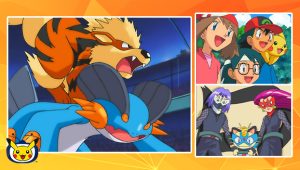 May and Meowth travel through time in new Pokémon Battle Frontier episode